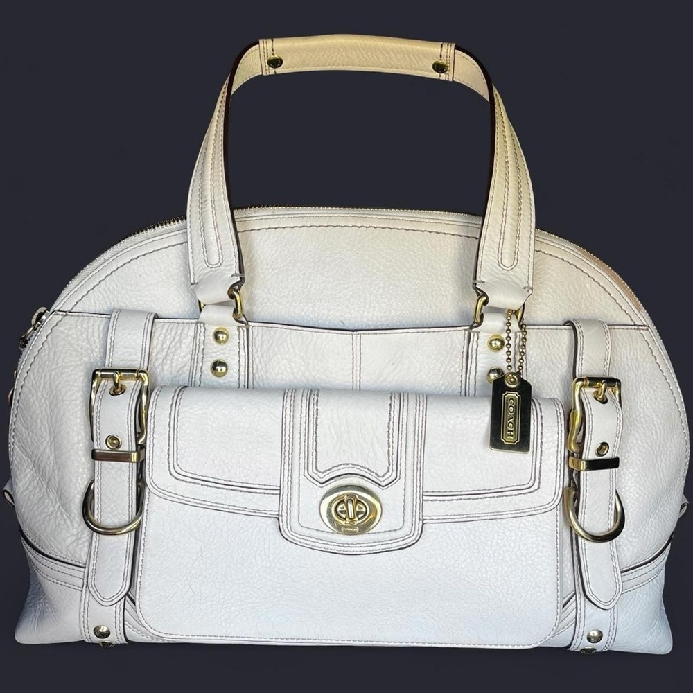 COACH Miranda Ivory Leather Lux Handbag  Boutique Structured Vintage Bag